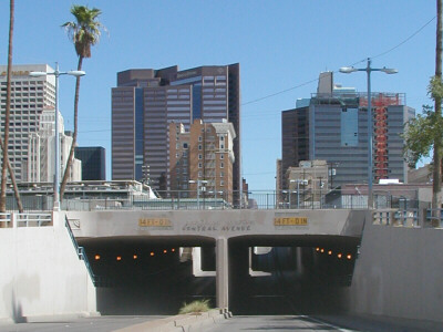 Railroad underpass on Central.